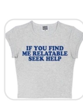 Graphic Tee with Blue Slogan
